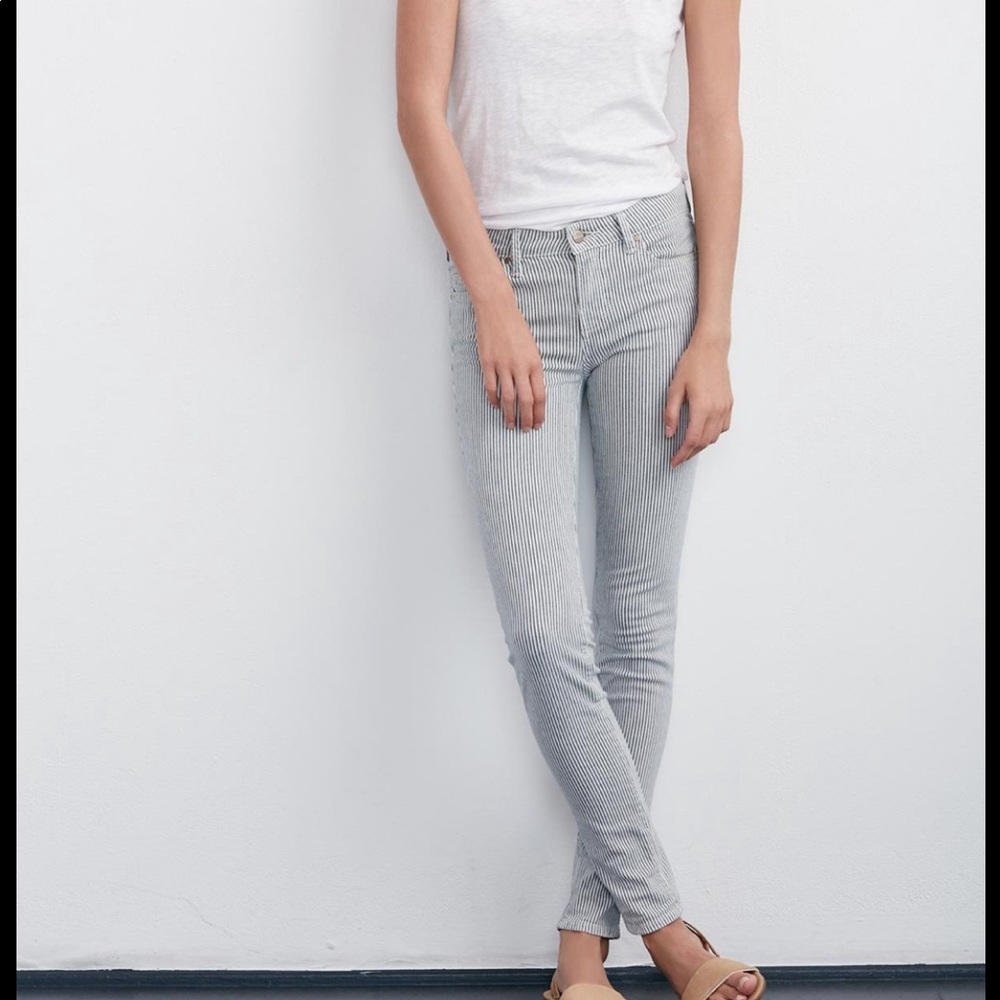 Striped skinny jeans